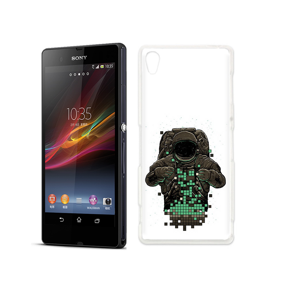 

Чехол MyPads Tocco для Sony Xperia Z космонавт с пикселями, Прозрачный, Tocco
