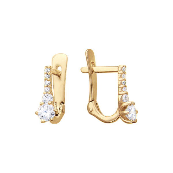 

Серьги из красного золота с фианитом Эстет 01С115831, 01С115831