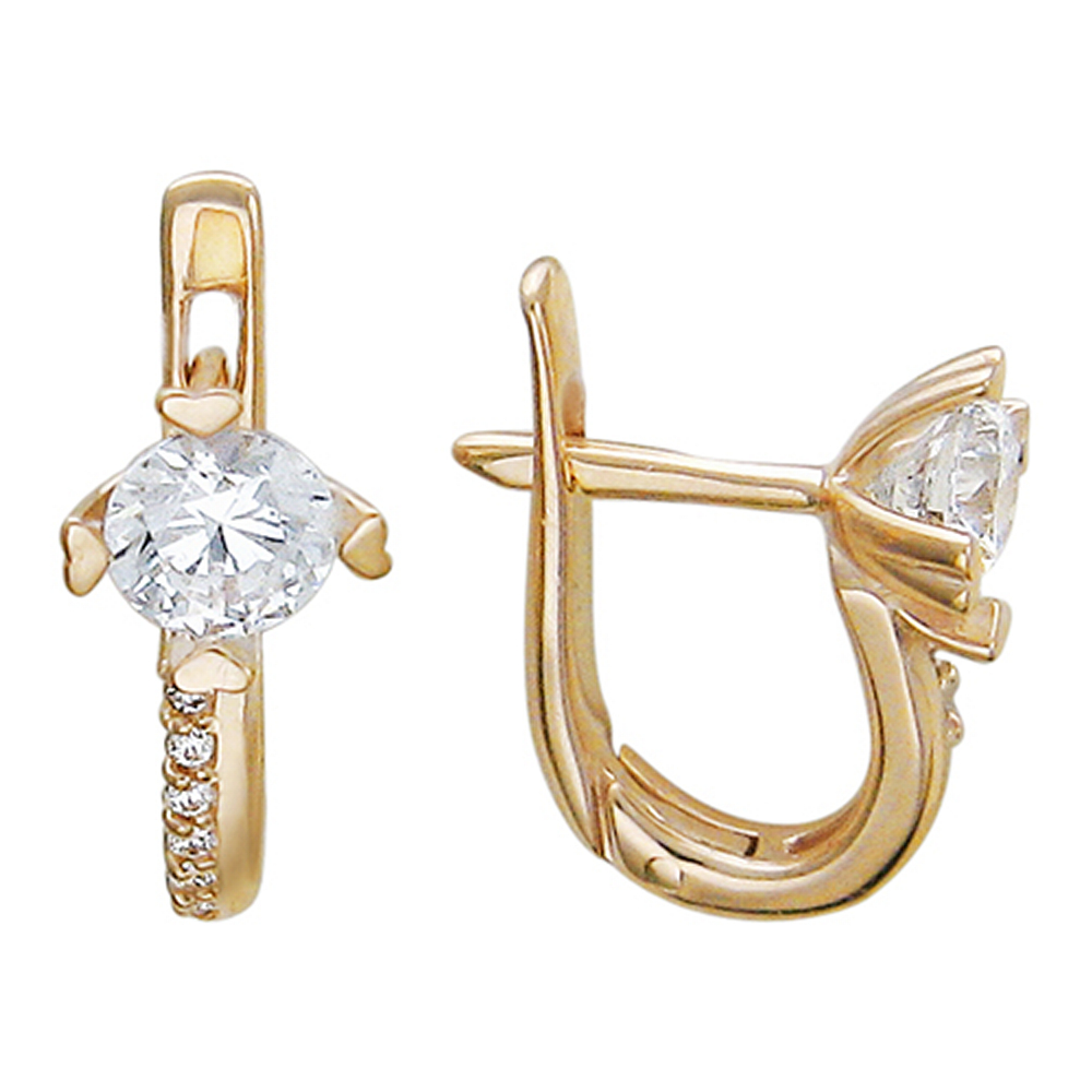 

Серьги из красного золота с фианитом Эстет 01С115614, 01С115614