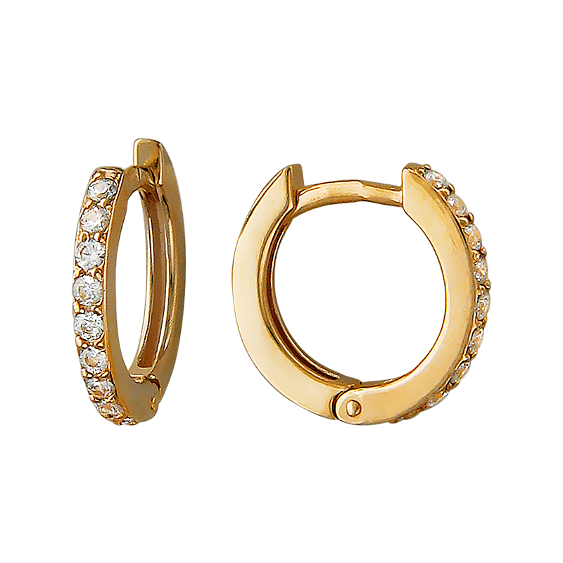 

Серьги конго из красного золота с фианитом Эстет 01С115000, 01С115000