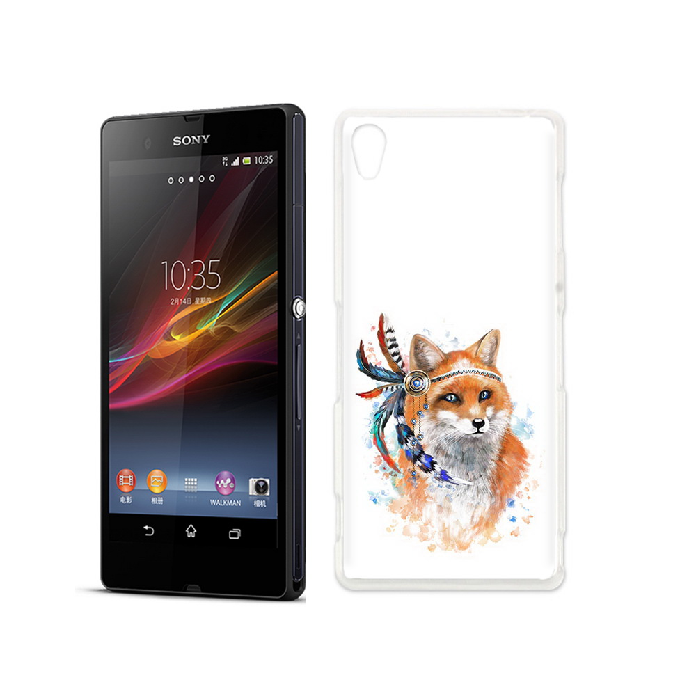 

Чехол MyPads Tocco для Sony Xperia Z инду лиса, Прозрачный, Tocco