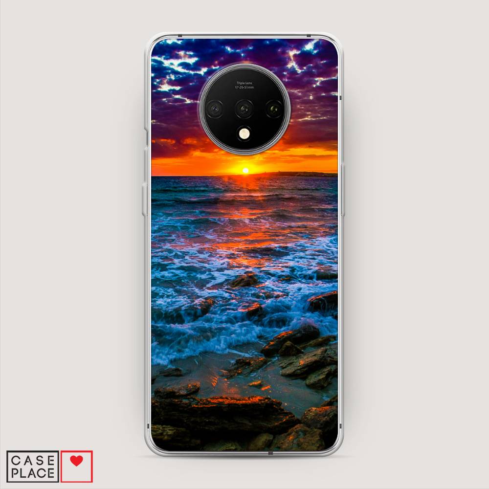 

Чехол на OnePlus 7T "Закат 1", Оранжевый;синий, 150950-2