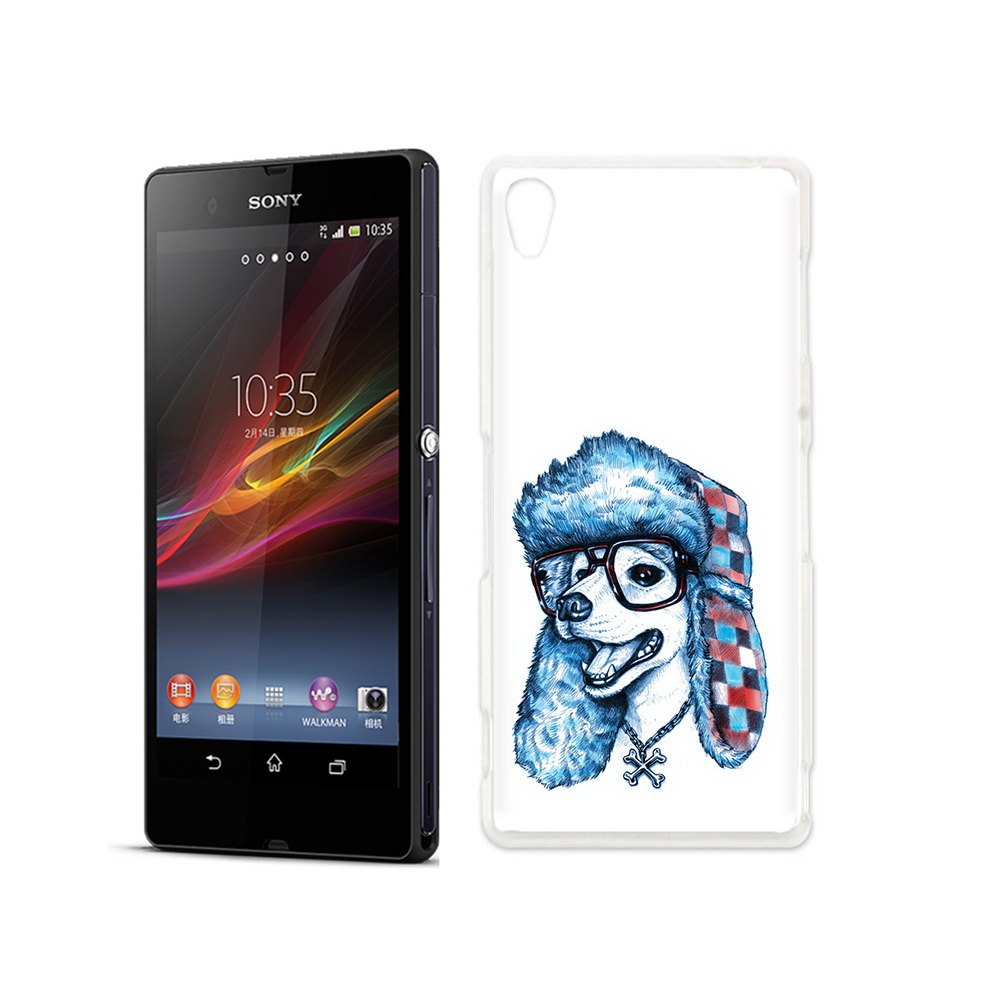 

Чехол MyPads Tocco для Sony Xperia Z зимний пес, Прозрачный, Tocco