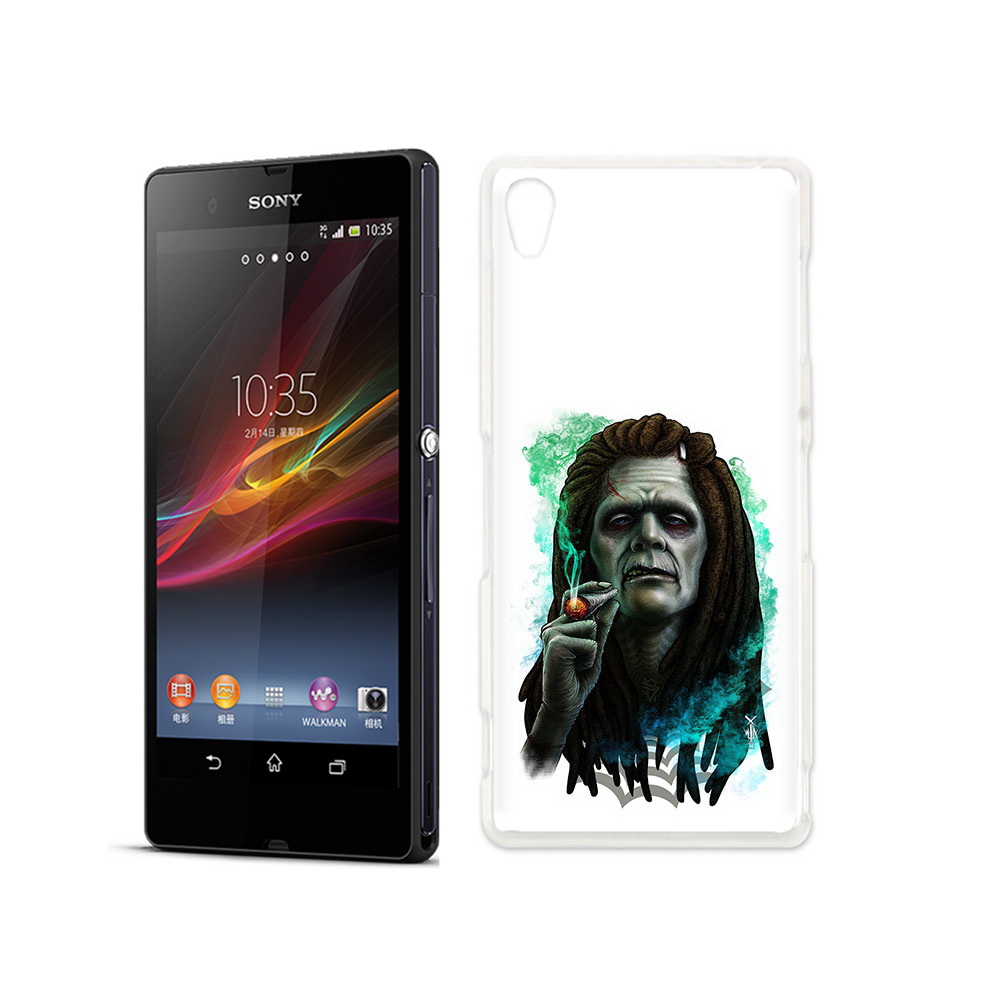 

Чехол MyPads Tocco для Sony Xperia Z зеленый мужчина с сигаретой, Прозрачный, Tocco