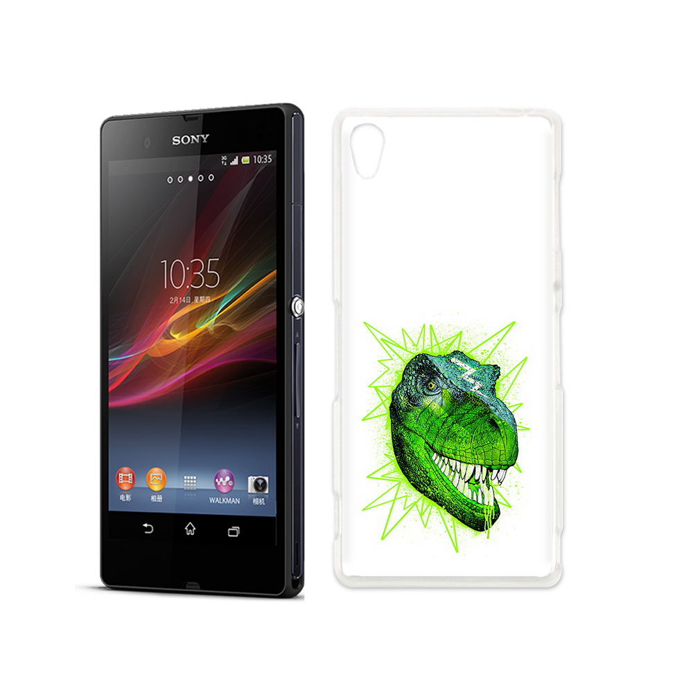 

Чехол MyPads Tocco для Sony Xperia Z зеленый динозавр, Прозрачный, Tocco