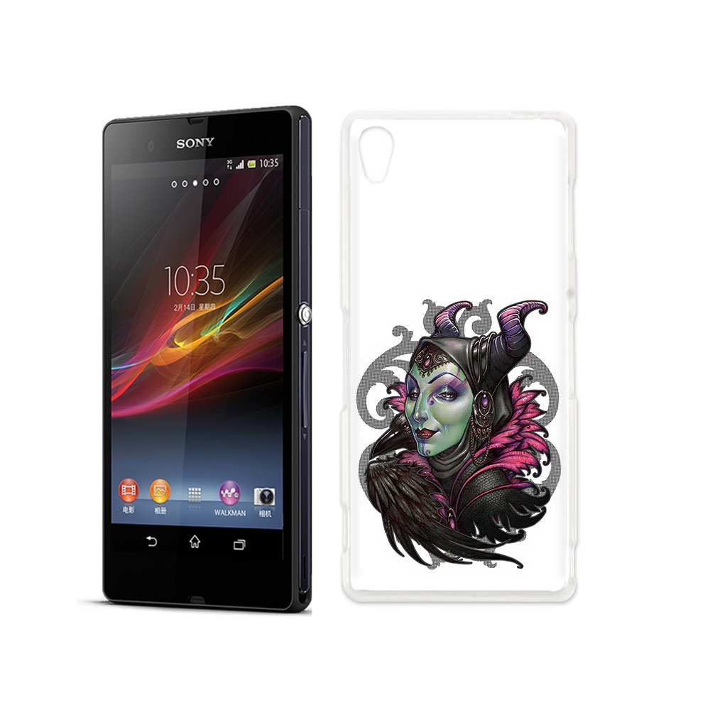 

Чехол MyPads Tocco для Sony Xperia Z зеленая девушка с вороном, Прозрачный, Tocco
