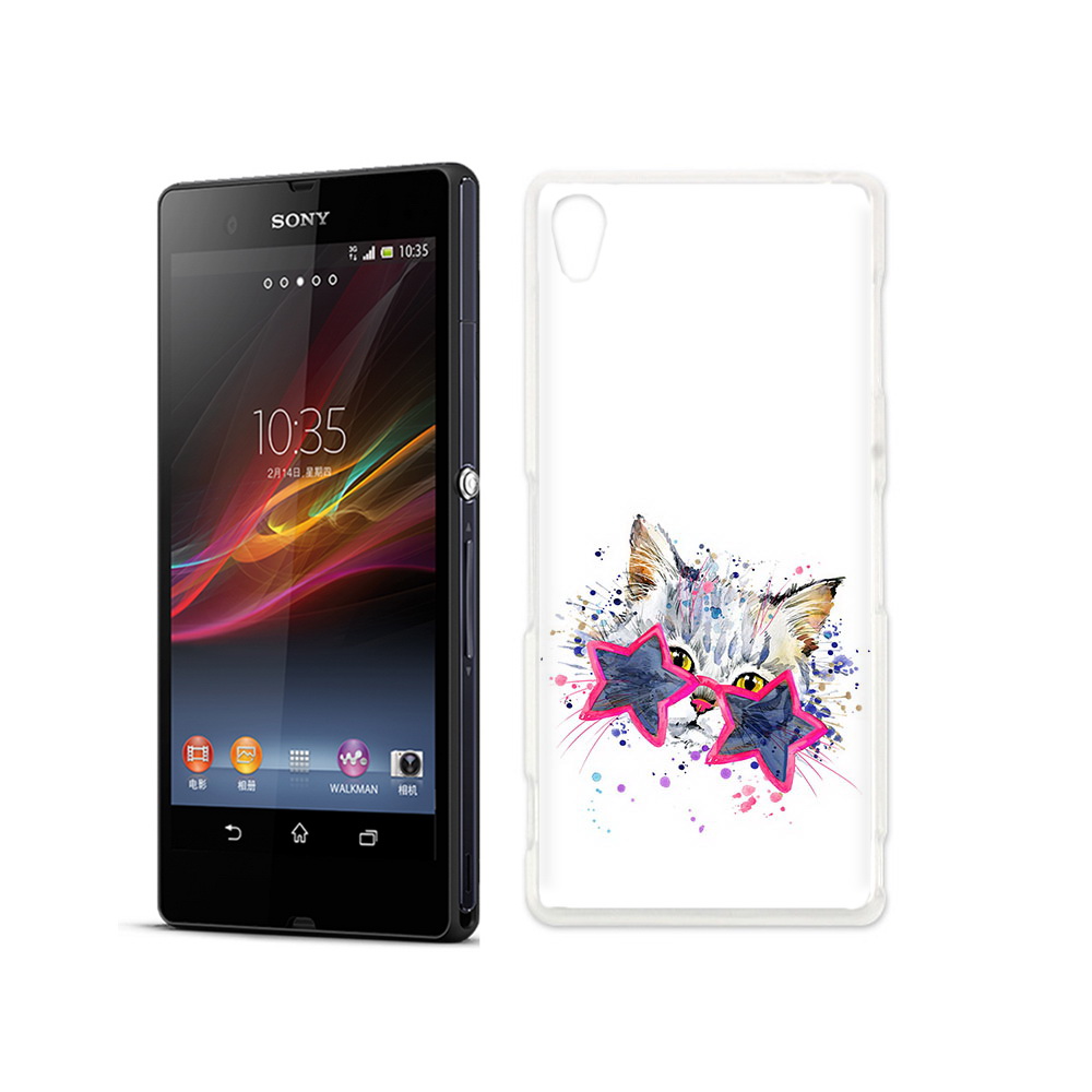 

Чехол MyPads Tocco для Sony Xperia Z звездные очки, Прозрачный, Tocco
