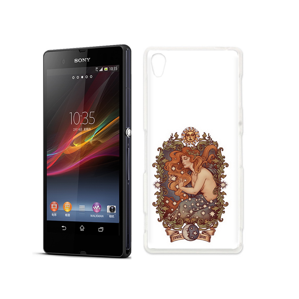 Чехол MyPads Tocco для Sony Xperia Z звездная девушка абстракция