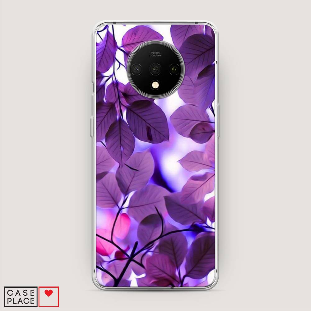 

Чехол на OnePlus 7T "Сиреневые листики", Фиолетовый;голубой, 150950-2