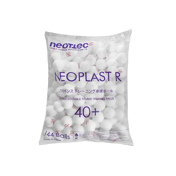 Мячи для настольного тенниса Neottec Neoplast-R Training 40+ Plastic Polybag x144, White