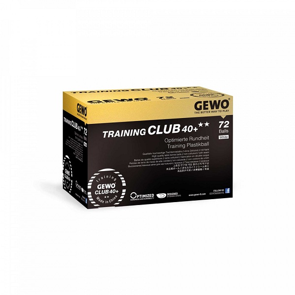 

Мячи для настольного тенниса Gewo 2* Training Club 40+ Plastic Box x72, White, 2* Training Club 40+ Plastic Box x72