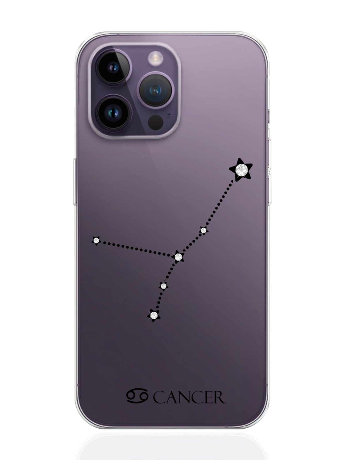 фото Чехол musthavecase для iphone 14 pro max с инкрустацией кристаллами lux рак cancer