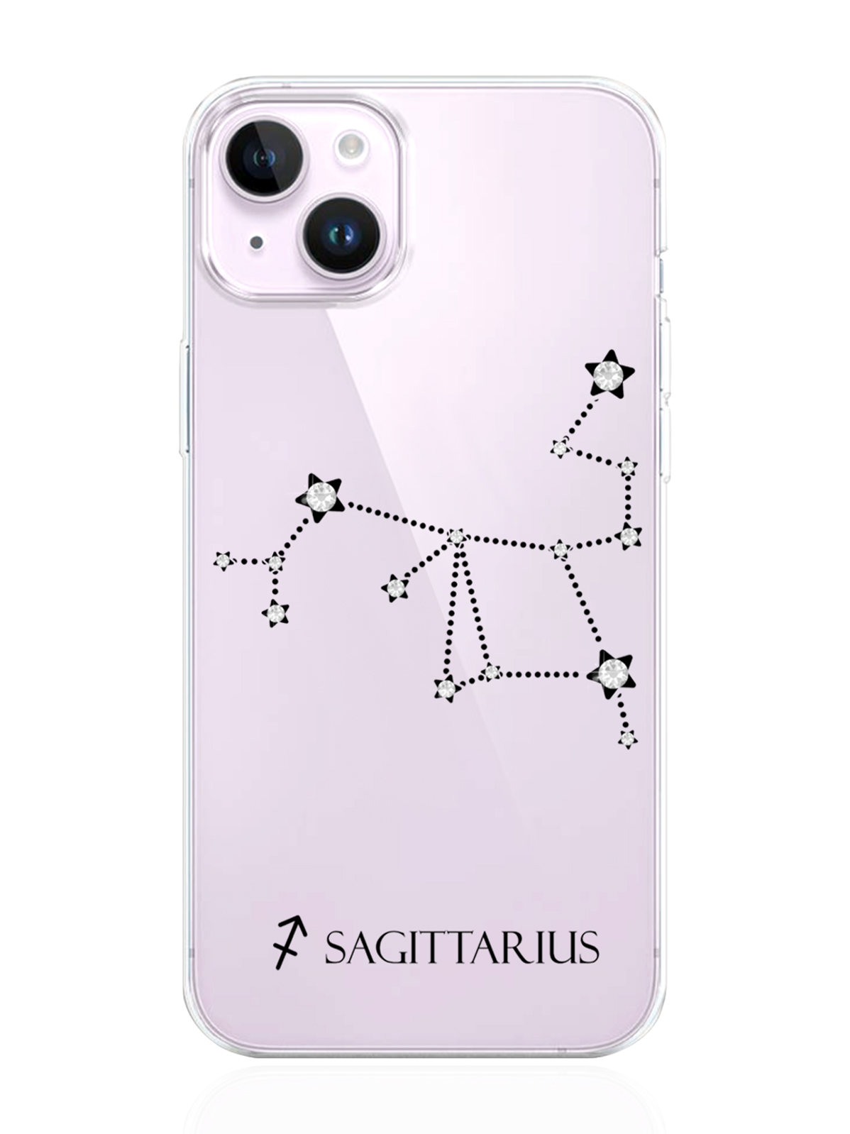 фото Чехол musthavecase для iphone 14 plus с инкрустацией кристаллами lux стрелец sagittarius