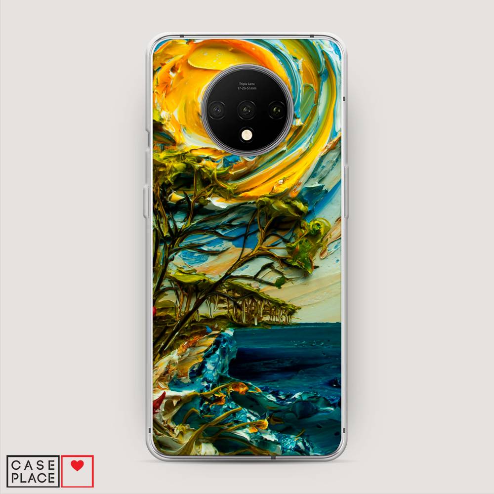 

Чехол на OnePlus 7T "Солнце живопись", Желтый;синий, 150950-4