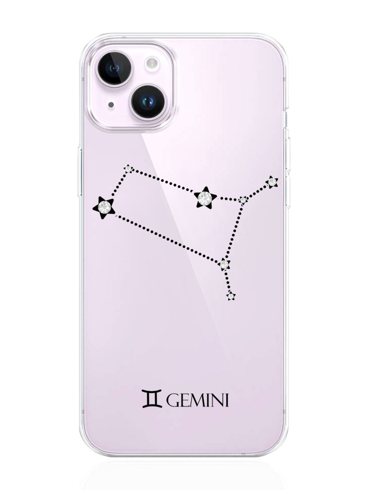 

Чехол MustHaveCase для iPhone 14 Plus с инкрустацией кристаллами Lux Близнецы Gemini, Прозрачный, iPhone 14 Plus с инкрустацией кристаллами Lux Знак зодиака Близнецы Gemini