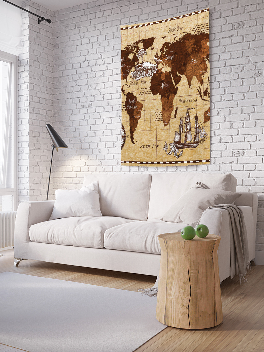 

Вертикальное фотопанно на стену JoyArty Старинная карта 150x200 см, Старинная карта