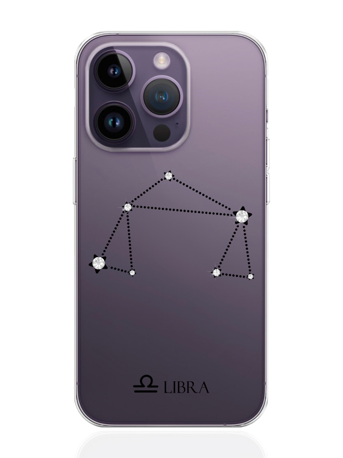 фото Чехол musthavecase для iphone 14 pro с инкрустацией кристаллами lux весы libra