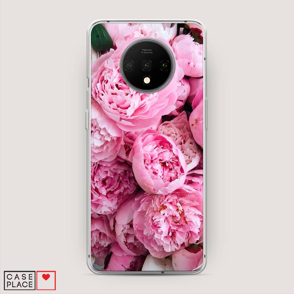 

Чехол на OnePlus 7T "Розовые пионы", Бежевый;розовый, 150950-2