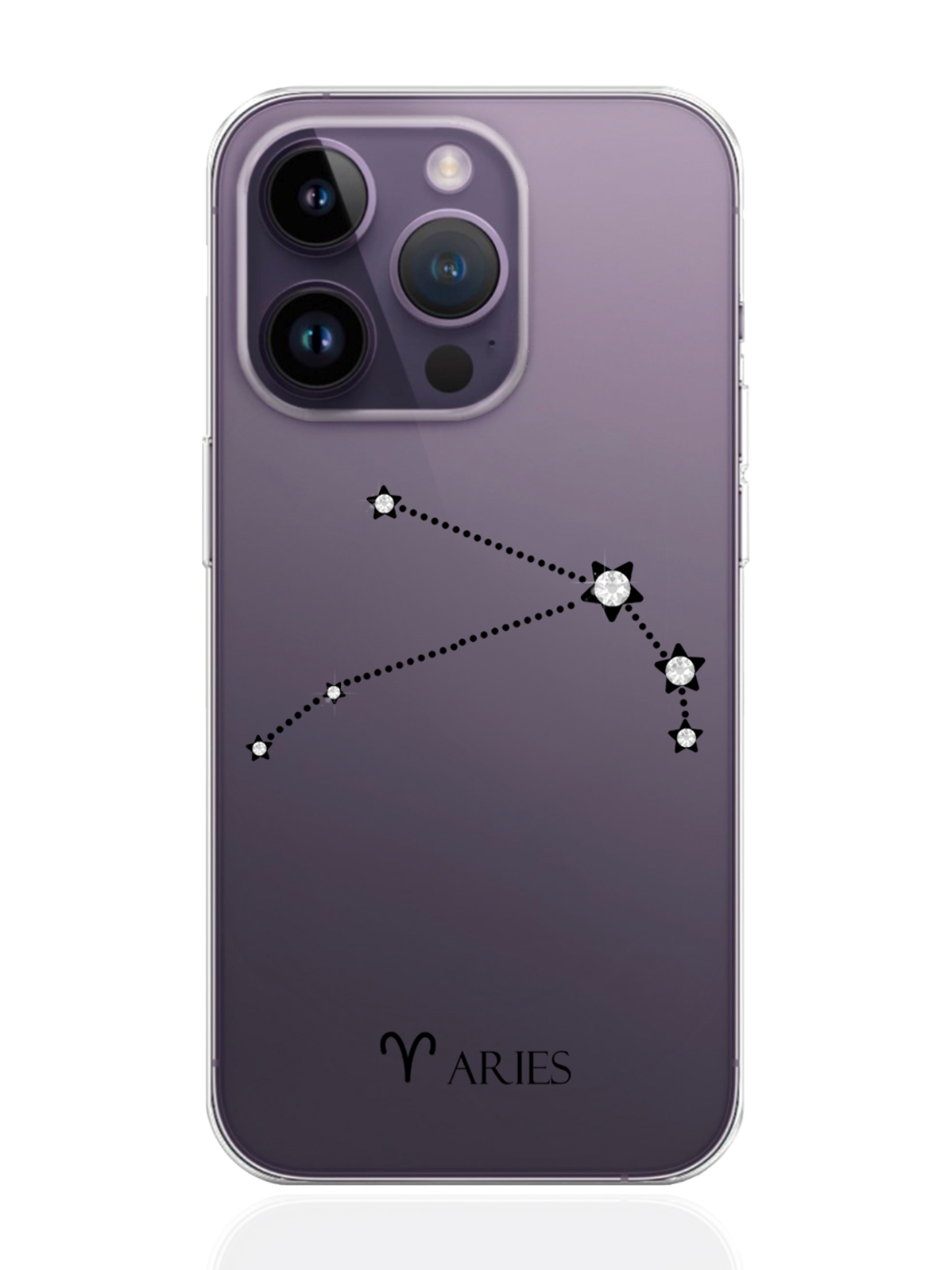 фото Чехол musthavecase для iphone 14 pro с инкрустацией кристаллами lux овен aries