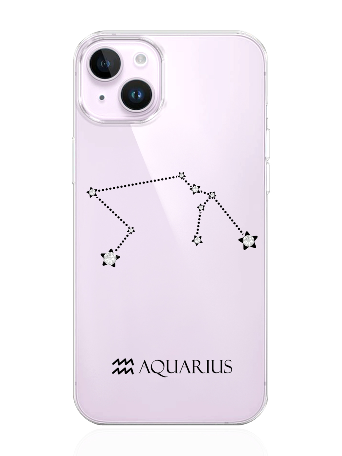 фото Чехол musthavecase для iphone 14 с инкрустацией кристаллами lux водолей aquarius