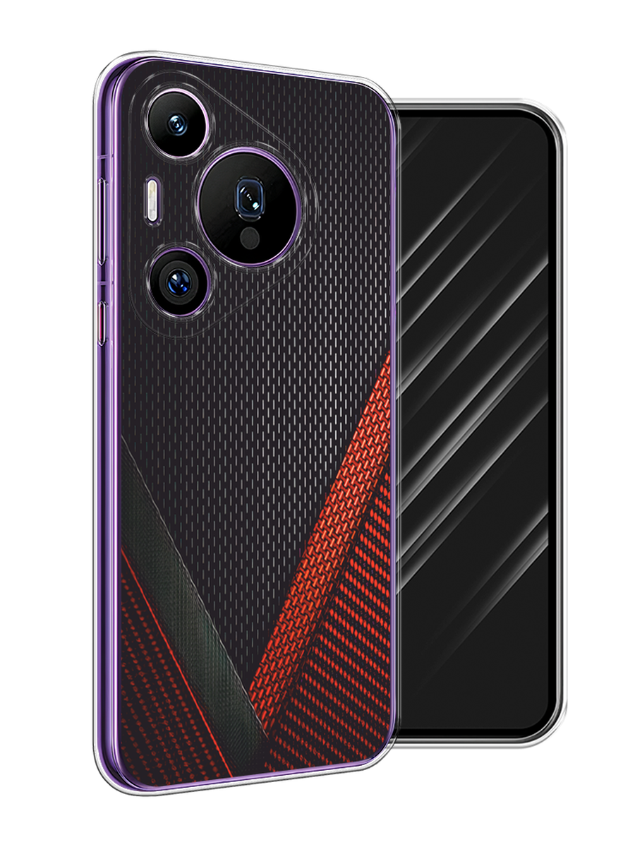 

Чехол Awog на Huawei Pura 70 Pro/70 Pro Plus "Красный карбон", Черный;красный, 6124450-1
