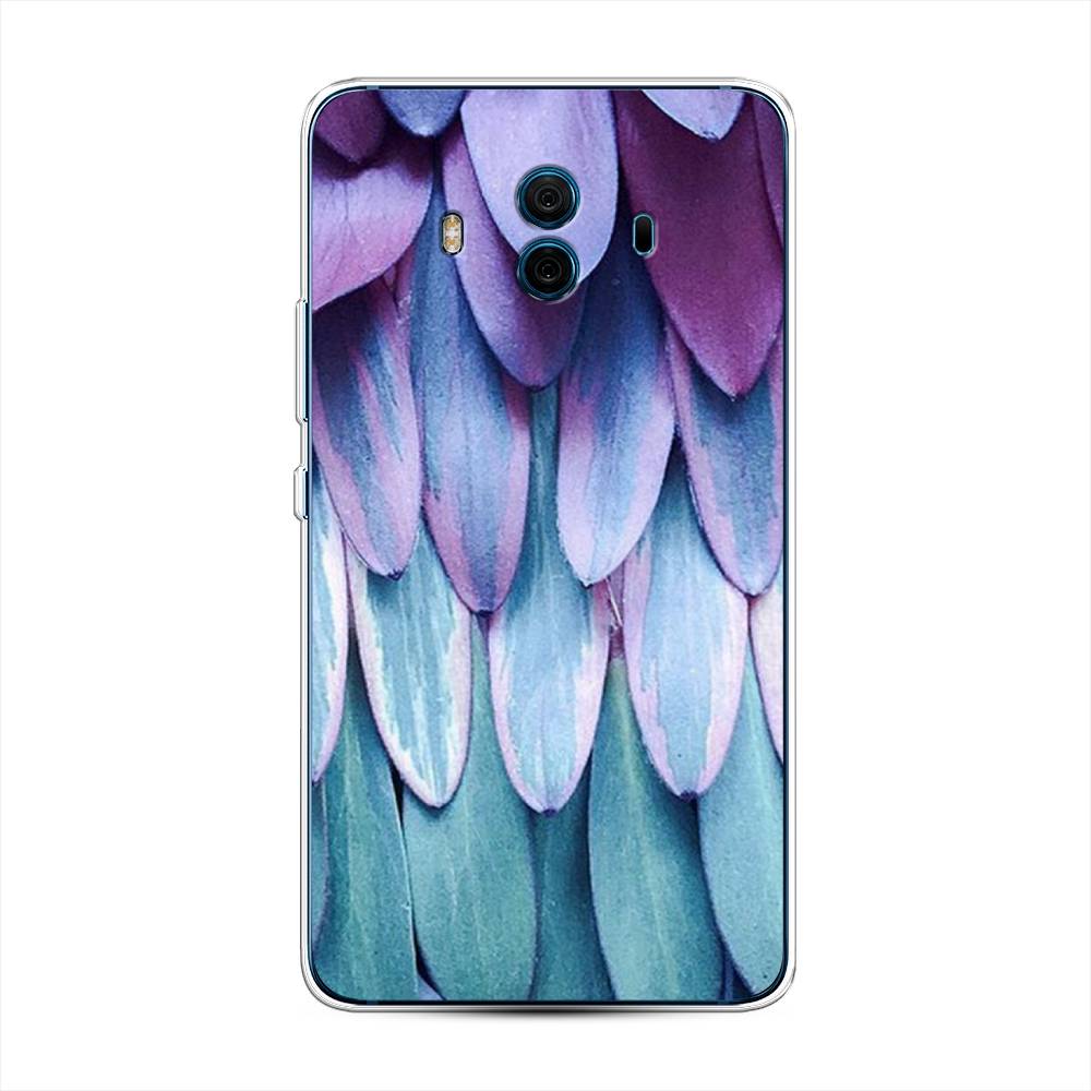 

Чехол на Huawei Mate 10 "Синее перо", Фиолетовый;голубой, 63350-3