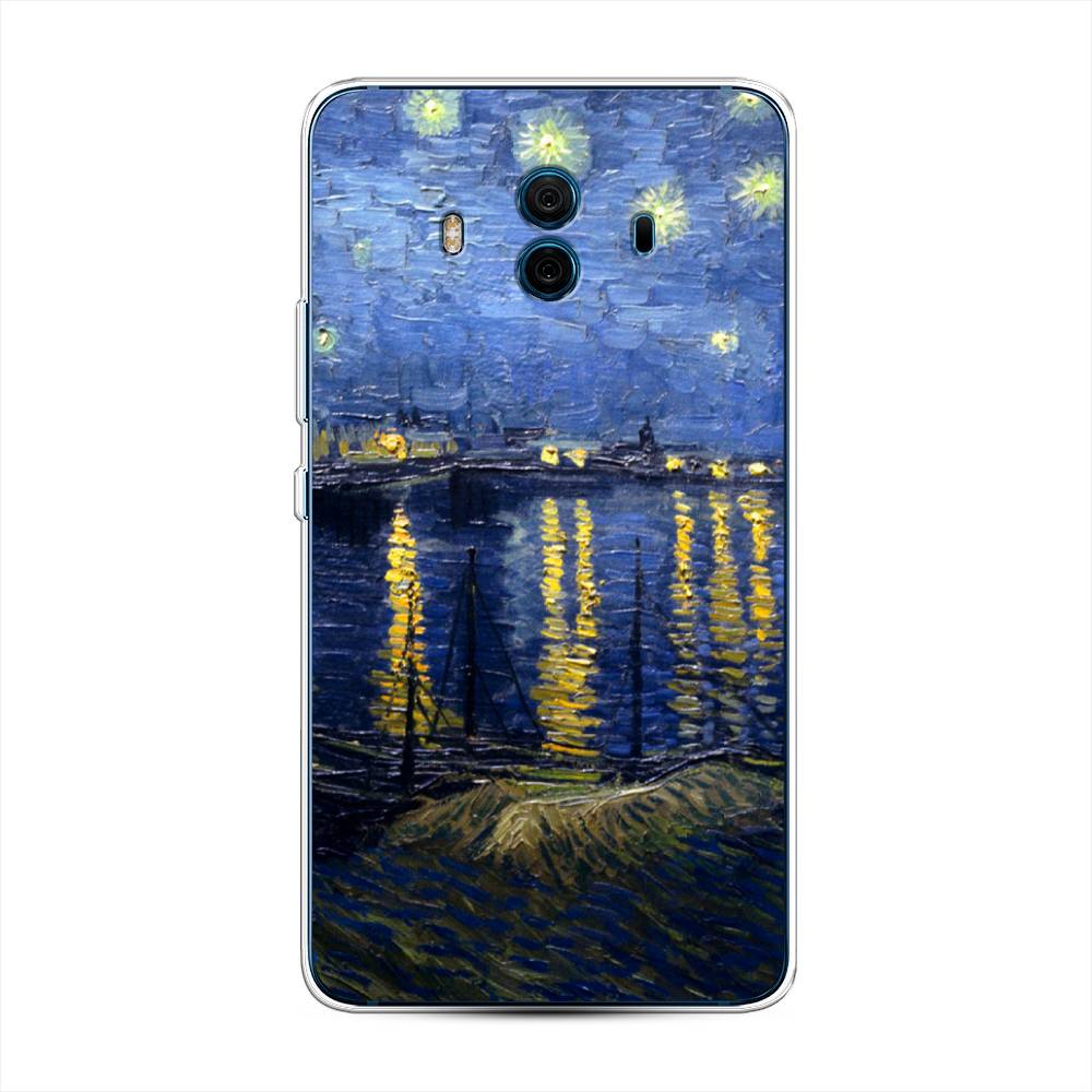 

Чехол на Huawei Mate 10 "Звездная ночь над Роной", Синий;желтый, 63350-4