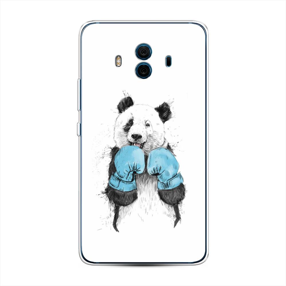 

Чехол на Huawei Mate 10 "Панда боксер", Голубой;белый;серый, 63350-1
