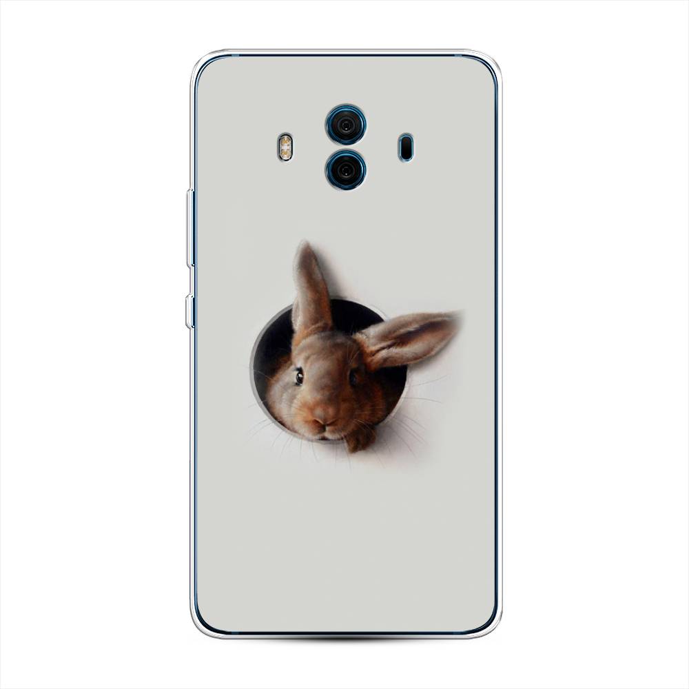 

Чехол на Huawei Mate 10 "Любопытный кролик", Серый;коричневый, 63350-1