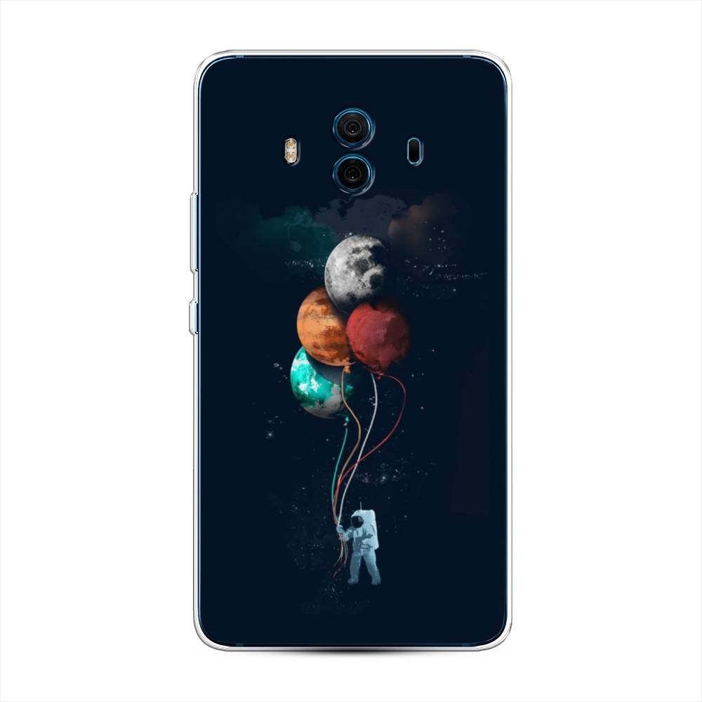 

Чехол на Huawei Mate 10 "Космонавт с шариками", Разноцветный, 63350-4