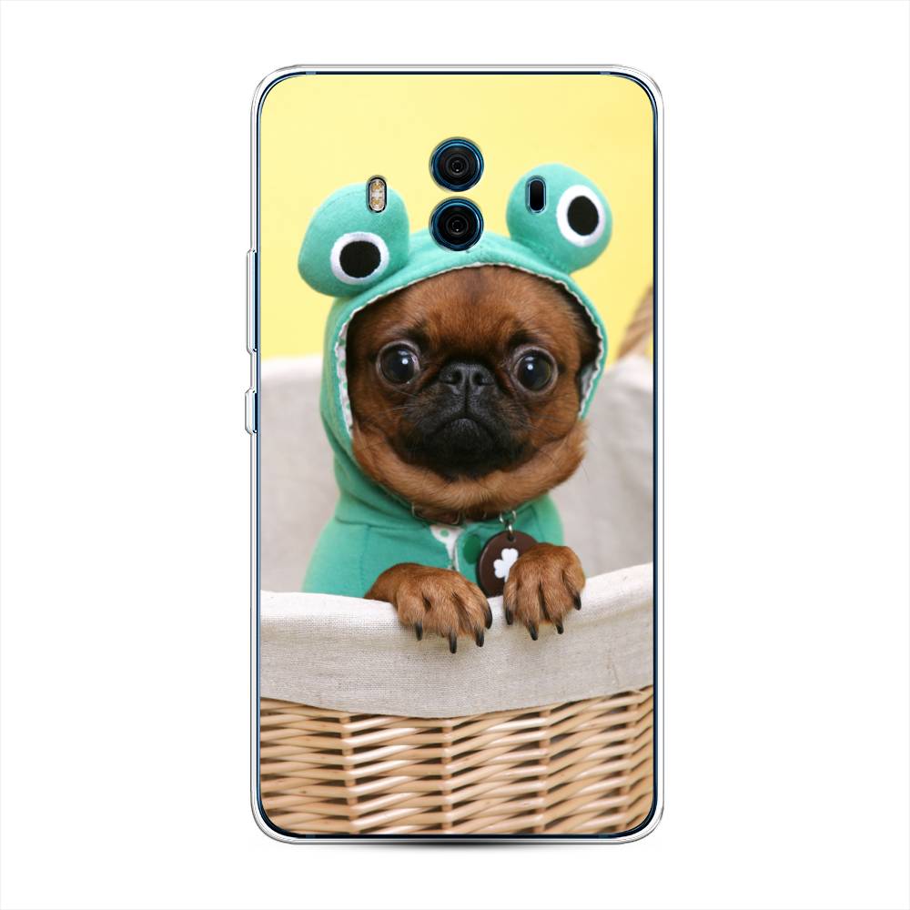 

Чехол на Huawei Mate 10 "Собачка в шапке лягушки", Коричневый;желтый;голубой, 63350-1