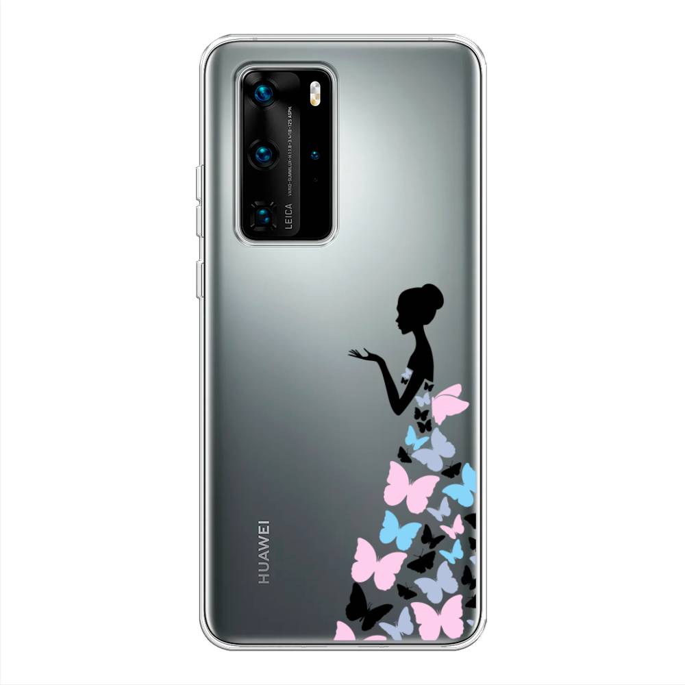 

Чехол Awog на Huawei P40 Pro "Платье из бабочек", Белый;розовый, 610950-1