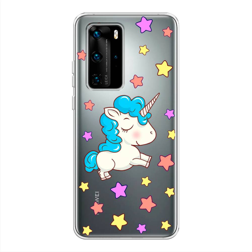 

Чехол Awog на Huawei P40 Pro "Звездный единорог", Белый;голубой;розовый, 610950-2