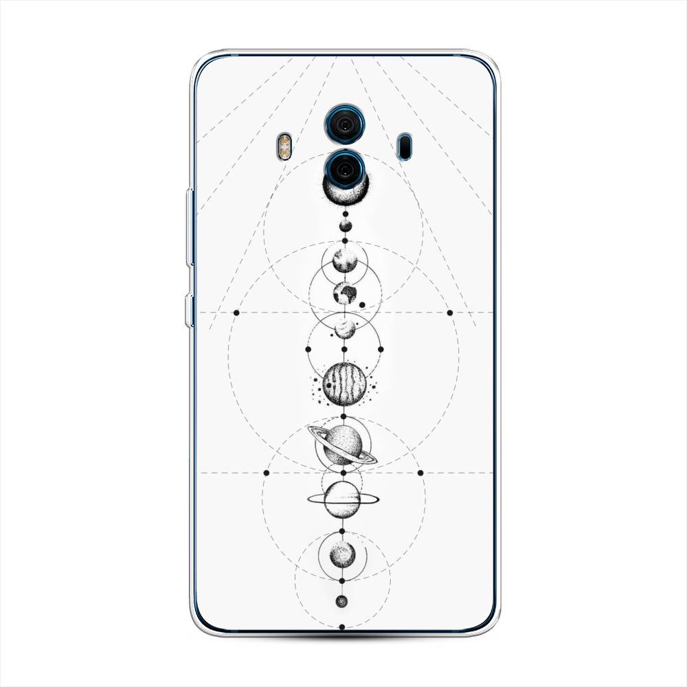 

Чехол на Huawei Mate 10 "Парад планет", Серый, 63350-2