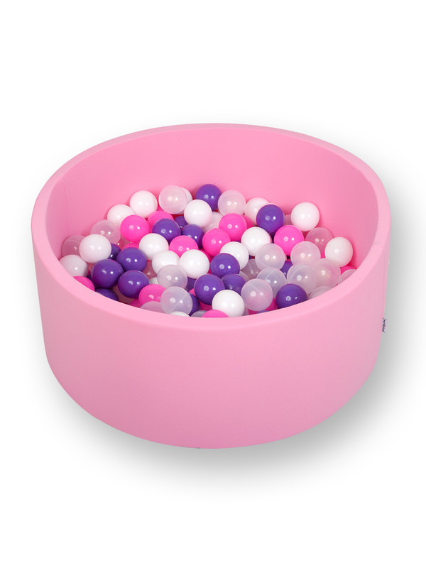 фото Сухой бассейн hotenok лайт фиолетовые пузыри, розовый, 33 см + 200 шариков