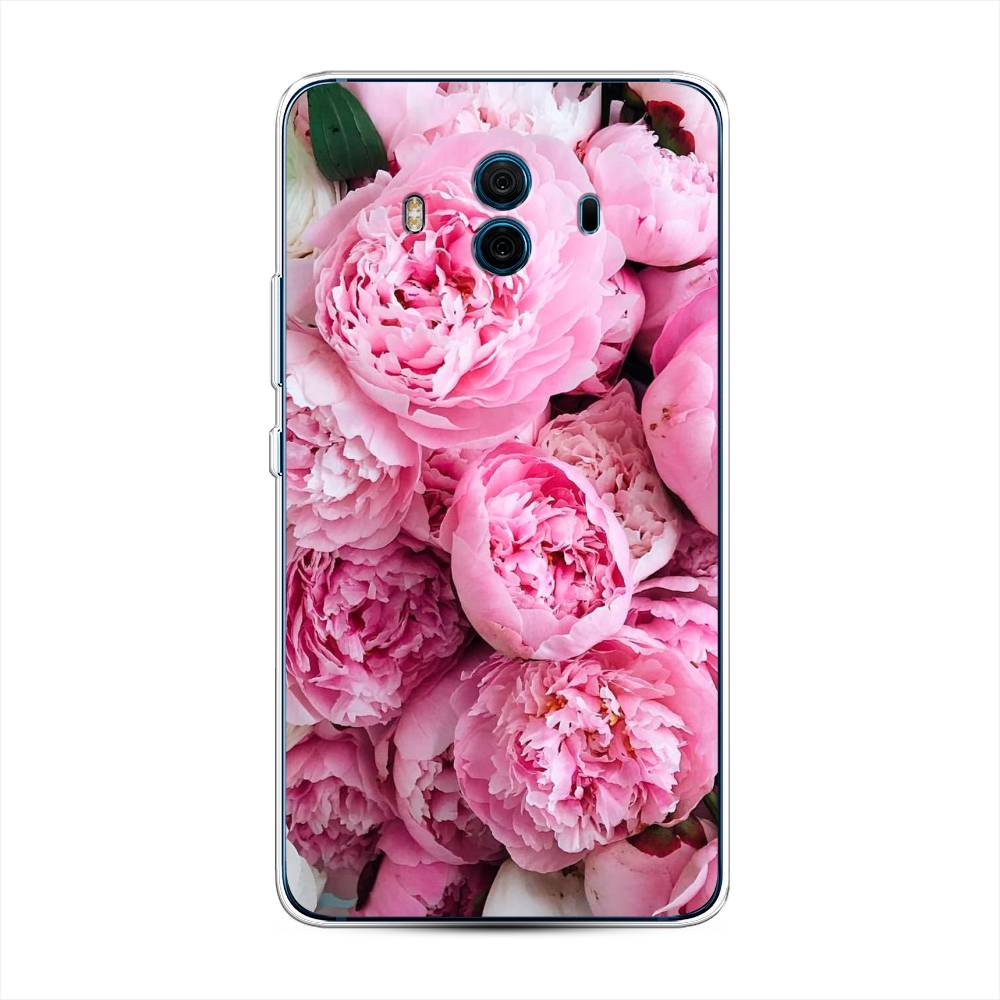 

Чехол на Huawei Mate 10 "Розовые пионы", Бежевый;розовый, 63350-2