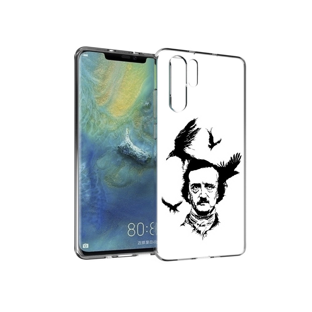 

Чехол MyPads Tocco для Huawei P30 Pro Эдгар Аллан черно белый, Прозрачный, Tocco