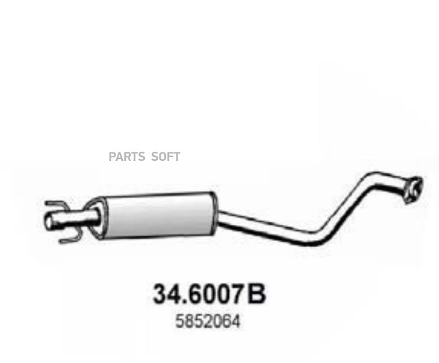

ASSO 34.6007B Глушитель средняя часть 1шт