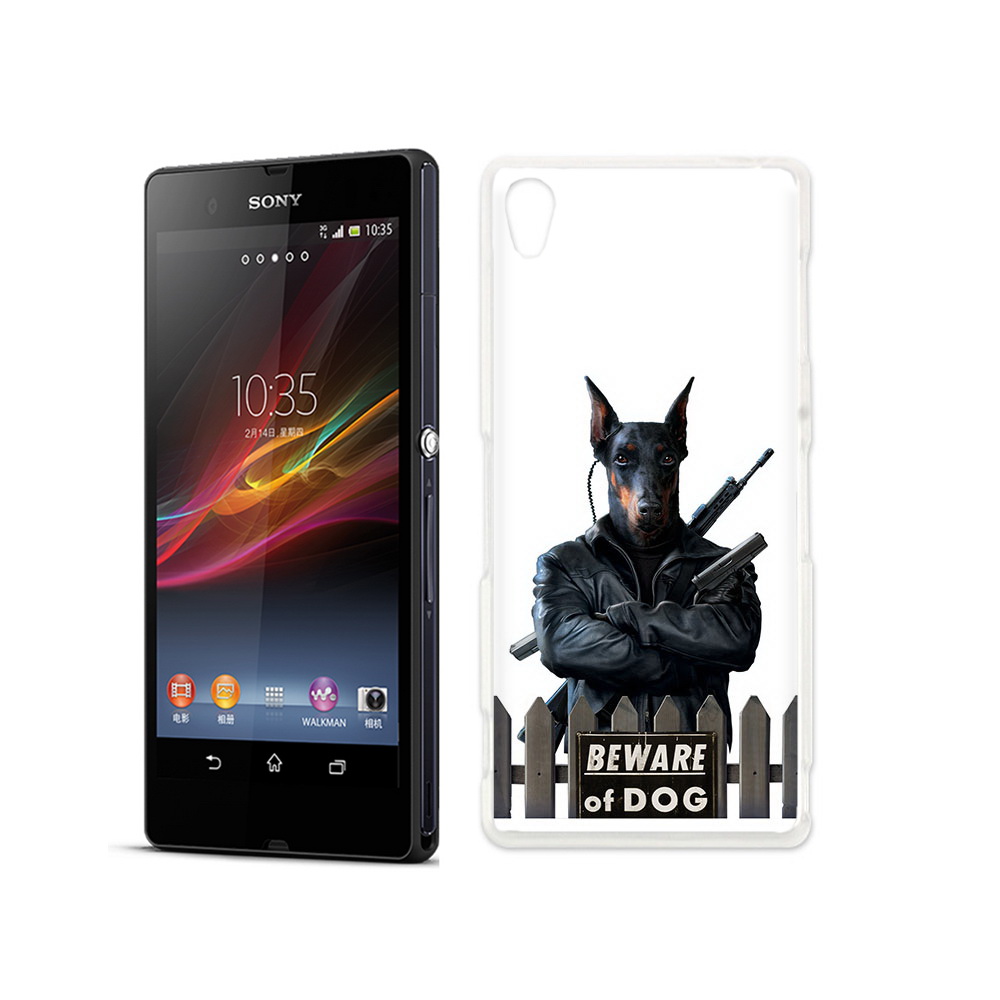 

Чехол MyPads Tocco для Sony Xperia Z доберман, Прозрачный, Tocco