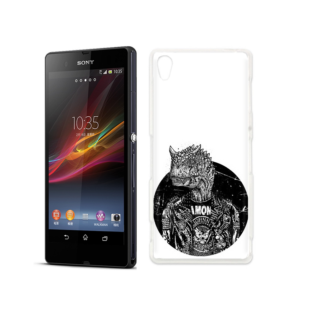 

Чехол MyPads Tocco для Sony Xperia Z динозавр в куртке, Прозрачный, Tocco