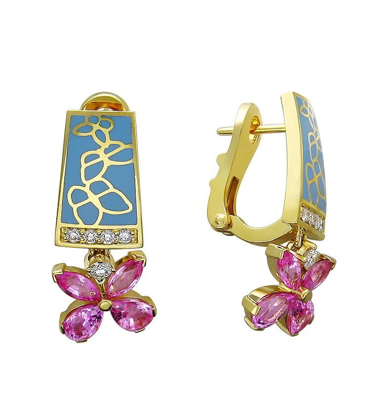

Серьги подвески из желтого золота с бриллиантом Эстет 01С646078ЭL, 01С646078ЭL