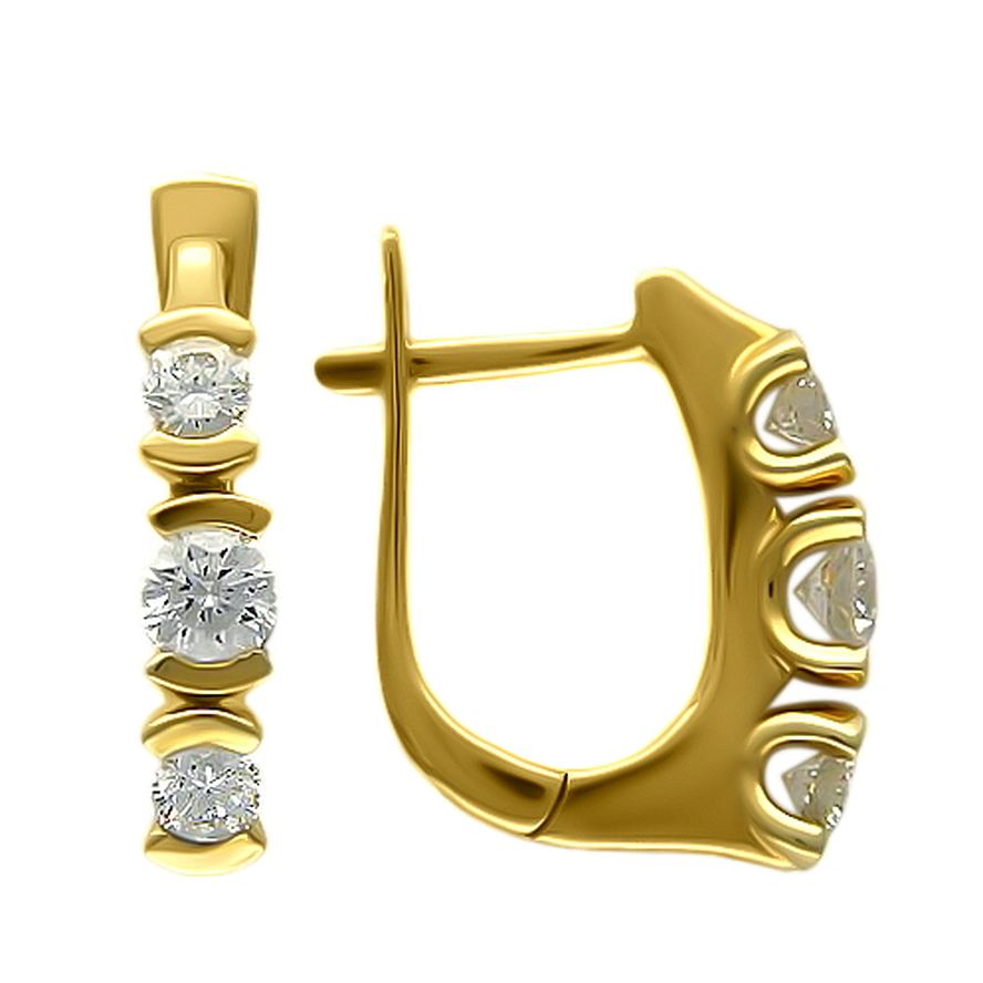 

Серьги из желтого золота с бриллиантом Эстет 01С643926, 01С643926