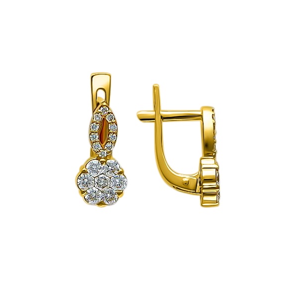 

Серьги из желтого золота с бриллиантом Эстет 01С643200Z, 01С643200Z