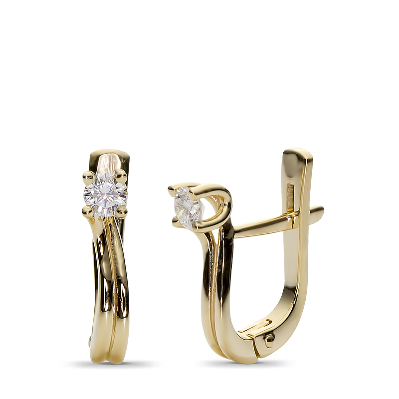 

Серьги из желтого золота с бриллиантом Эстет 01С642976, 01С642976