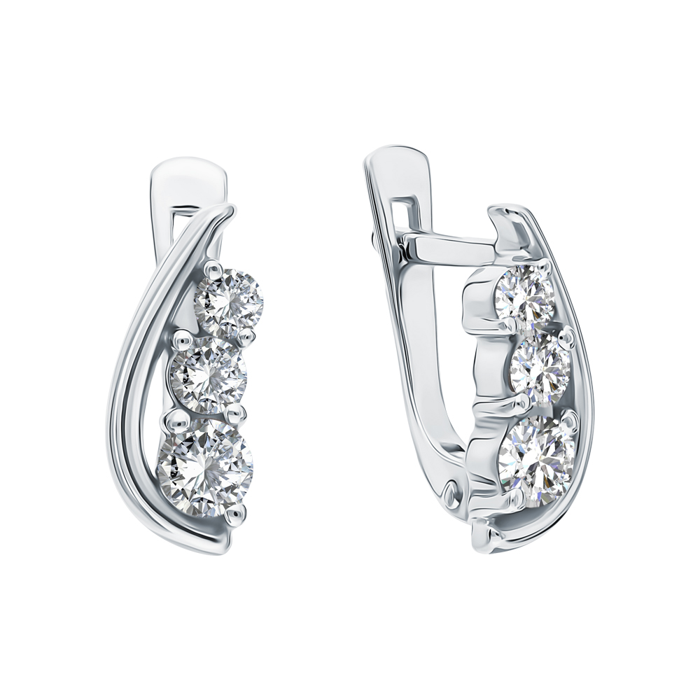 

Серьги из белого золота с бриллиантом Эстет 01С623665, 01С623665