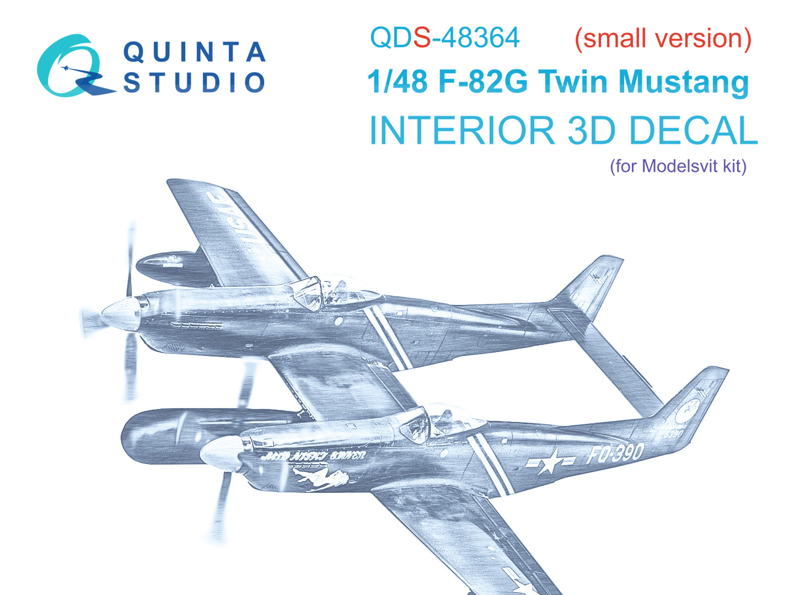 3D Декаль интерьера Quinta Studio 1/48 кабины F-82G Twin Mustang Modelsvit QDS-48364