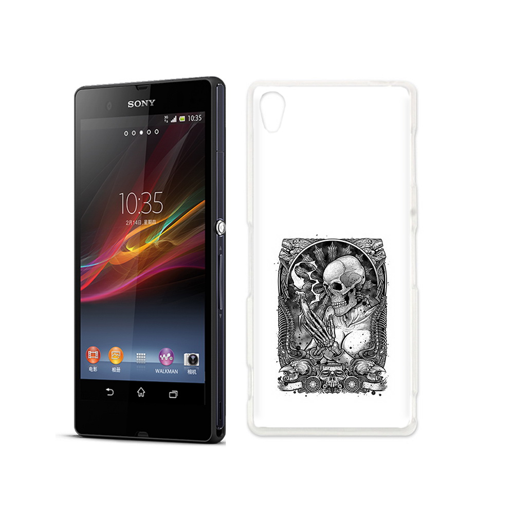 

Чехол MyPads Tocco для Sony Xperia Z девушка скелет, Прозрачный, Tocco