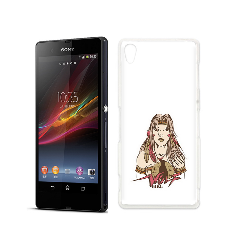 

Чехол MyPads Tocco для Sony Xperia Z девушка волк, Прозрачный, Tocco