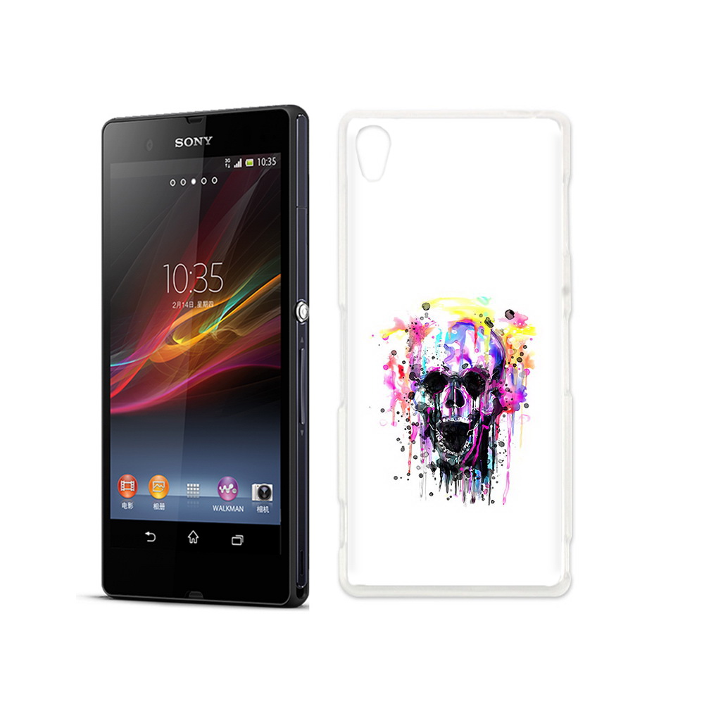 

Чехол MyPads Tocco для Sony Xperia Z граффити череп, Прозрачный, Tocco