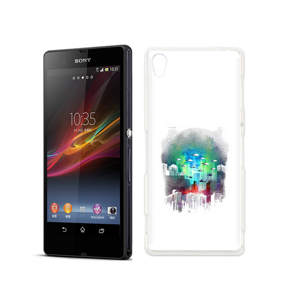 

Чехол MyPads Tocco для Sony Xperia Z город в свечении, Прозрачный, Tocco